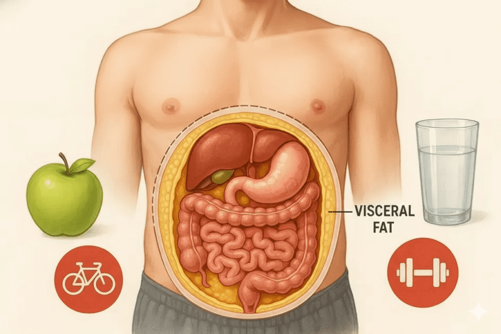 Diferenças entre gordura visceral e gordura subcutânea