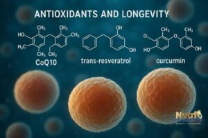 Antioxidantes da Longevidade: CoQ10, Trans resveratrol e Curcumina